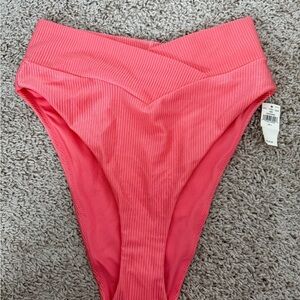 NWT Aerie Pink Ribbed Bikini Bottom